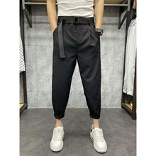 Load image into Gallery viewer, Striped Pleated Straight-leg Trousers
