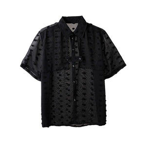 Thin Breathable Polka Dot Short Sleeve Shirt