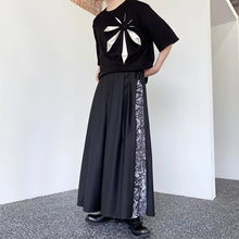 Load image into Gallery viewer, Double Layer Floral Panel Pleated Wide Leg Pants
