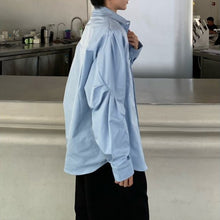 Load image into Gallery viewer, Double Collar Structured Pleated Long Sleeve Shirt
