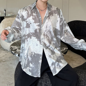 Tie-dye Glossy Long-sleeved Shirt