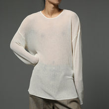 Load image into Gallery viewer, Micro-perforated Long-sleeved Ultra-thin Knitted T-shirt
