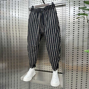 Vertical Striped Slim Casual Harem Pants