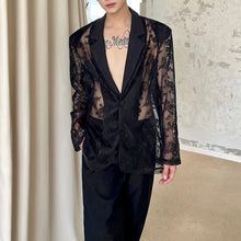 Load image into Gallery viewer, Sheer Jacquard Embroidered Blazer
