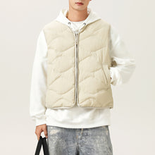 Load image into Gallery viewer, White Duck Down Quilted Plaid Loose Vest
