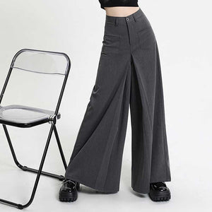 Draped Relaxed High-Rise Wide-Leg Pants