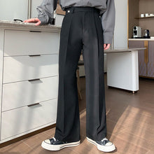 Load image into Gallery viewer, Diagonal Waist Tie Straight Suit Pants
