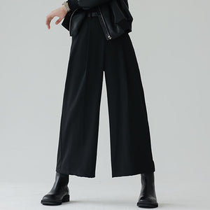 Draped High-rise Straight Trousers