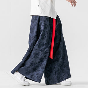 Satin Jacquard Loose Trousers