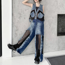 Load image into Gallery viewer, Patchwork Mesh Baggy Jeans
