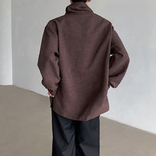 Load image into Gallery viewer, Loose Half Turtleneck Casual Shirt with Irregular Shawl
