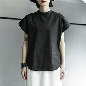 Slit Loose Short-sleeved T-shirt