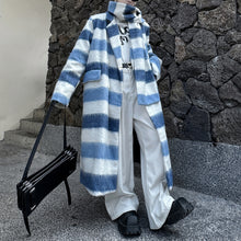 Load image into Gallery viewer, Striped Scarf Over-the-knee Wool Coat
