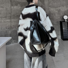 Load image into Gallery viewer, Striped Colorblock Plush Knit Sweater
