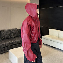 Load image into Gallery viewer, American Retro Hooded Short Leather Jacket
