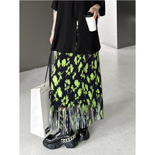 Load image into Gallery viewer, Loose Peated Printed Fringe Skirt
