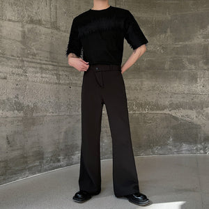 Straight Fit Loose Flared Trousers