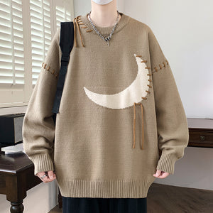 Loose Crew Neck Drop Shoulder Sleeve Sweater