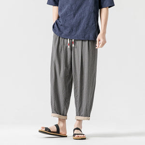 Plaid Casual Harem Straight Pants