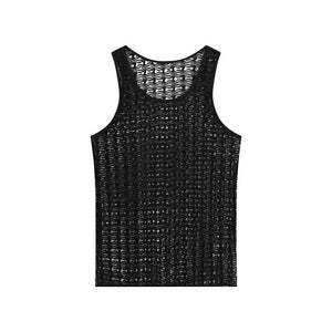 Chain Link U-neck Cutout Sleeveless Vest