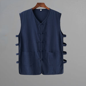 Thin Casual Cotton And Linen Vest