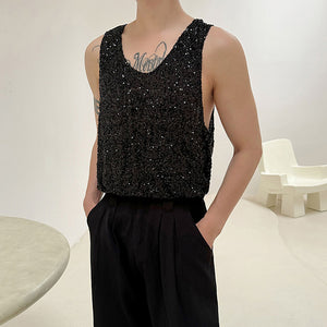 Sequin Sleeveless Casual Vest