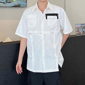 Summer Stitching Casual Short Sleeve Shirt