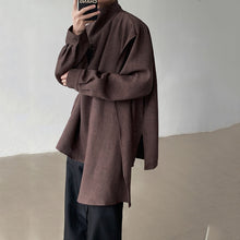 Load image into Gallery viewer, Loose Half Turtleneck Casual Shirt with Irregular Shawl
