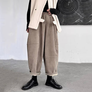 Thickened Corduroy Nine-point Wide-leg Pants