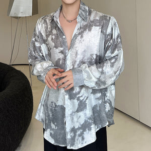 Tie-dye Glossy Long-sleeved Shirt