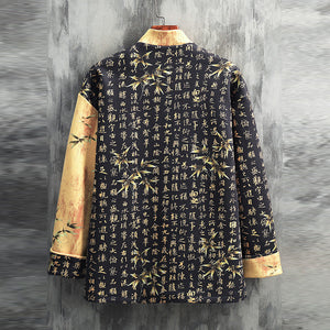 【Lan Ting Xu】Button Calligraphy Tea Zen Shirt Top