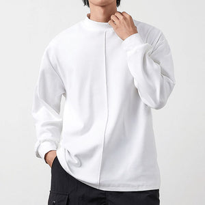 Half Turtleneck Solid Long Sleeve T-shirt