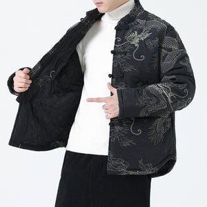 Winter Dragon Embroidered Tang Suit Jacket