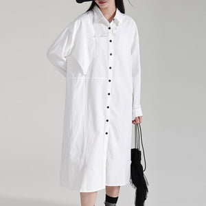 Single Breasted Shirt Collar Dress