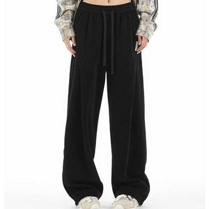 Loose Casual High-density Twill High-waist Drape Wide-leg Pants