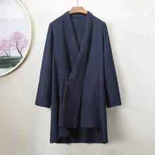 Load image into Gallery viewer, Slant-front Vintage Cotton Linen Cardigan
