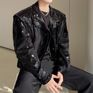 Sequined Shoulder Padded Jacket