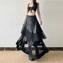 Load image into Gallery viewer, Irregular Stitching High Waist A-line Long Skirt
