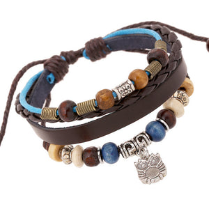 Leather Beaded Bracelet