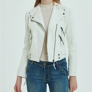 PU Leather Short Slim Jacket