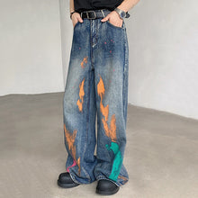 Load image into Gallery viewer, Painted Straight Denim Casual Pants
