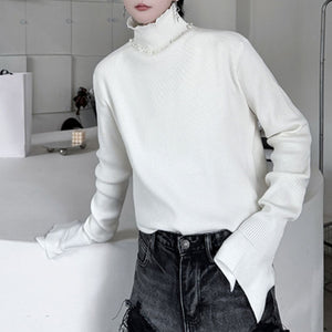 Stand Collar Flared Cuffs Sweater