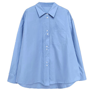 Spring Casual Solid Color Loose Shirt