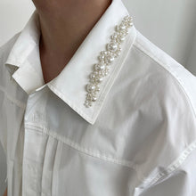 Load image into Gallery viewer, Pearl-embellished Collar Short-sleeve Shirt
