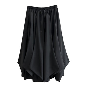 Loose Irregular Cropped Pants Hakama