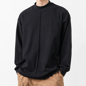 Half Turtleneck Solid Long Sleeve T-shirt