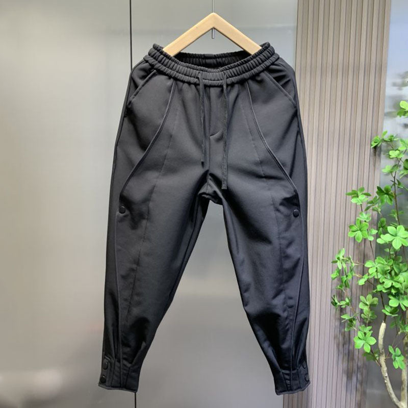 Black Wide Leg Sports Harem Pants