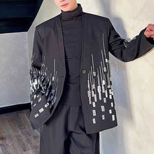 Load image into Gallery viewer, Embroidered Sequined Large V-Neck Suit Jacket Straight-Leg Trousers Two-Piece Set
