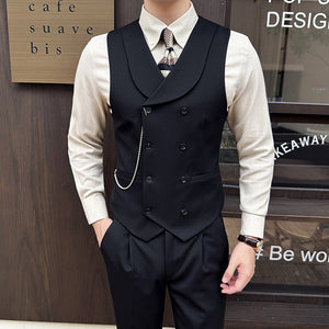 Slim Fit Double Breasted Suit Vest