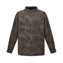 Load image into Gallery viewer, Retro Python Pattern Button-Down Jacquard Zen Shirt
